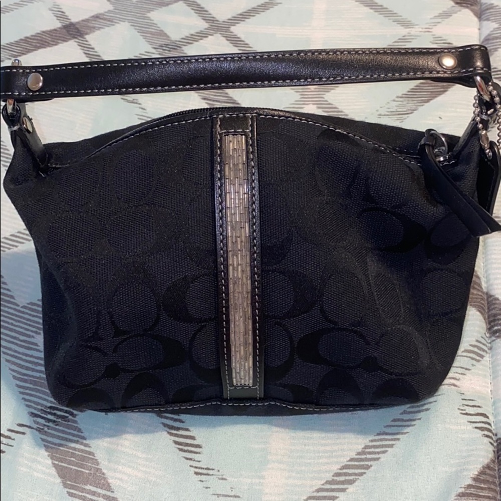 Coach Black Bag with Silver Beading
